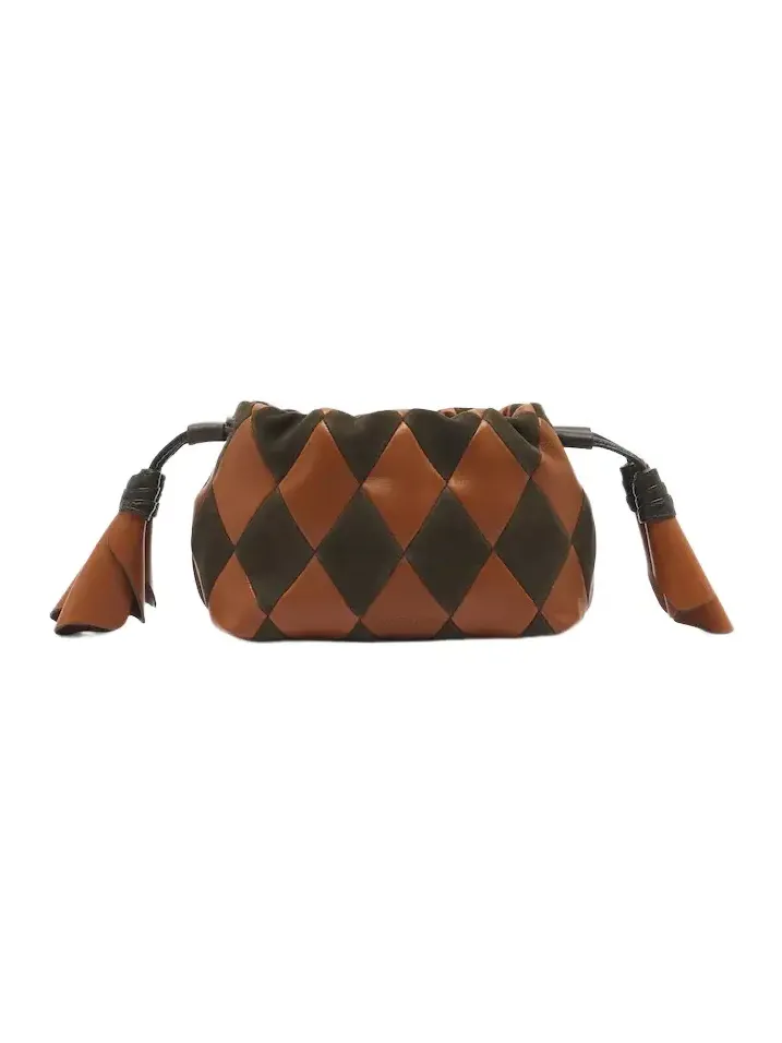Cloud 91 Small leather and suede clutch