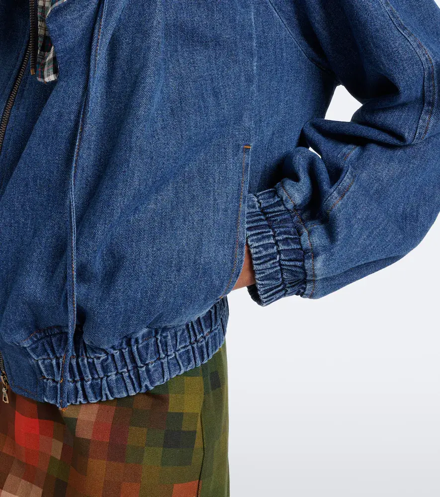 Dries Van Noten Checked ruffled denim jacket | Thumbnail 4 Dries Van Noten Checked ruffled denim jacket | Thumbnail 4