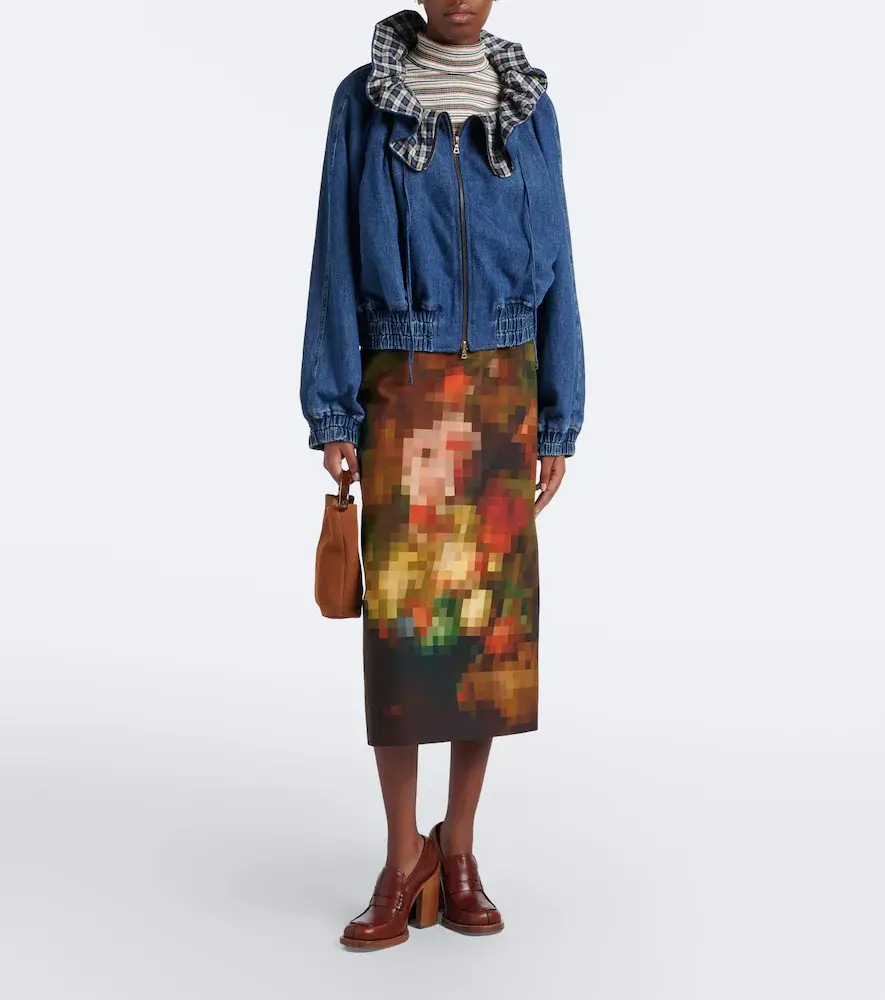 Dries Van Noten Checked ruffled denim jacket | Thumbnail 5 Dries Van Noten Checked ruffled denim jacket | Thumbnail 5