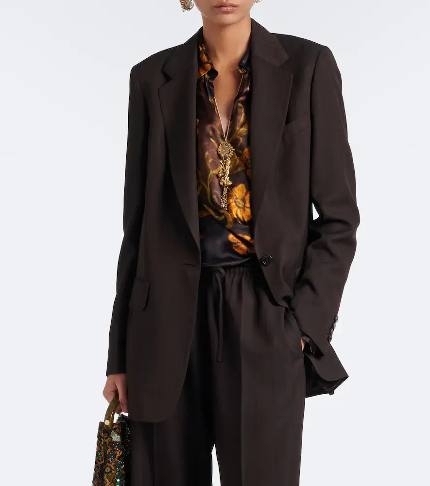 Dries Van Noten Chalk stripe single-breasted blazer | Thumbnail 4 Dries Van Noten Chalk stripe single-breasted blazer | Thumbnail 4