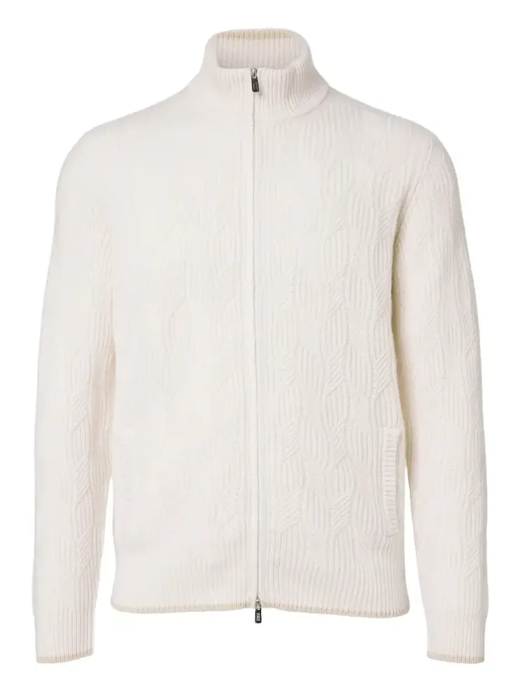 FEDELI Cable-knit cashmere cardigan
