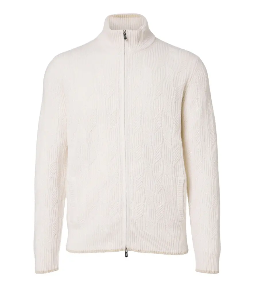FEDELI Cable-knit cashmere cardigan