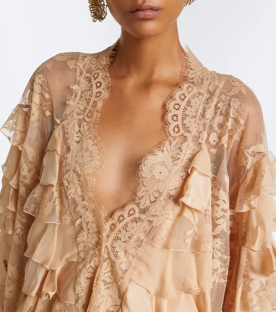 Zimmermann Valiant lace-trimmed ruffled silk blouse | Thumbnail 3 Zimmermann Valiant lace-trimmed ruffled silk blouse | Thumbnail 3
