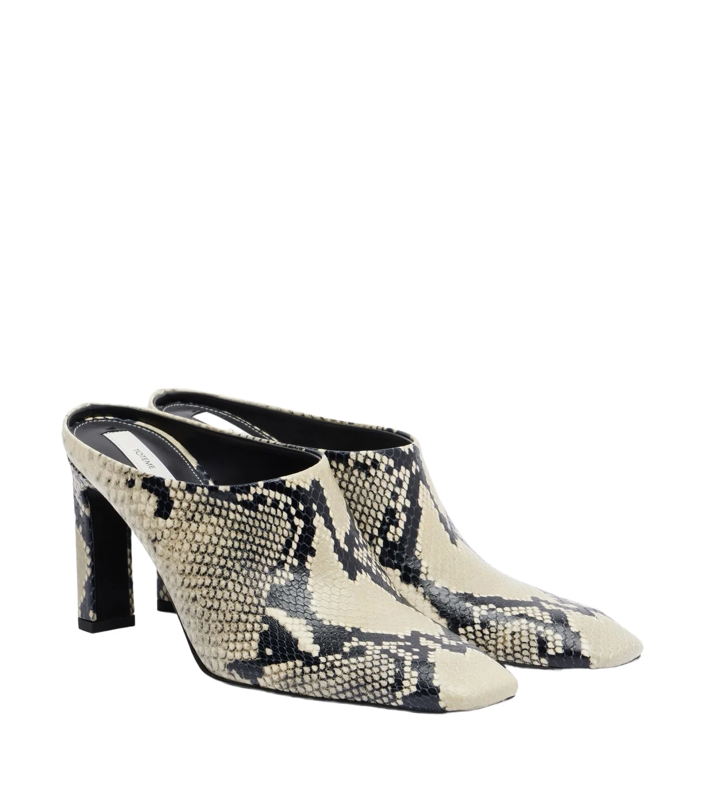 TOTEME Snake-effect leather mules