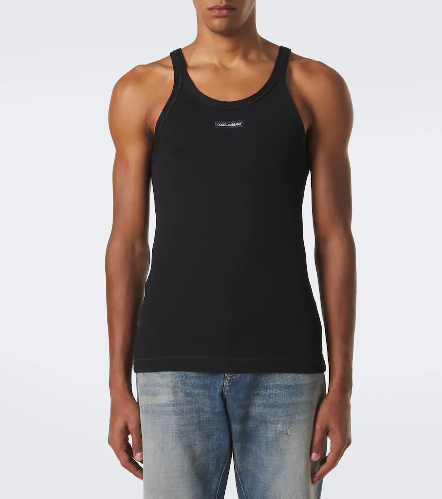 Dolce & Gabbana Logo ribbed-knit cotton tank top | Thumbnail 6