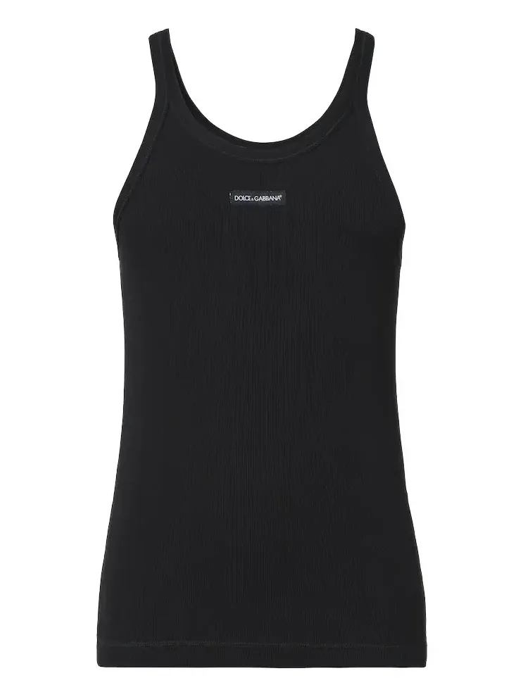 Dolce & Gabbana Logo ribbed-knit cotton tank top