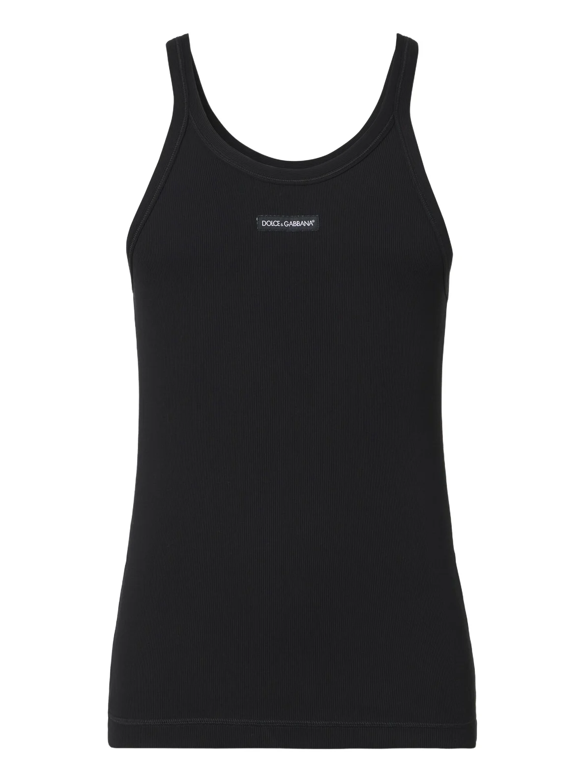 Logo ribbed-knit cotton tank top Logo ribbed-knit cotton tank top