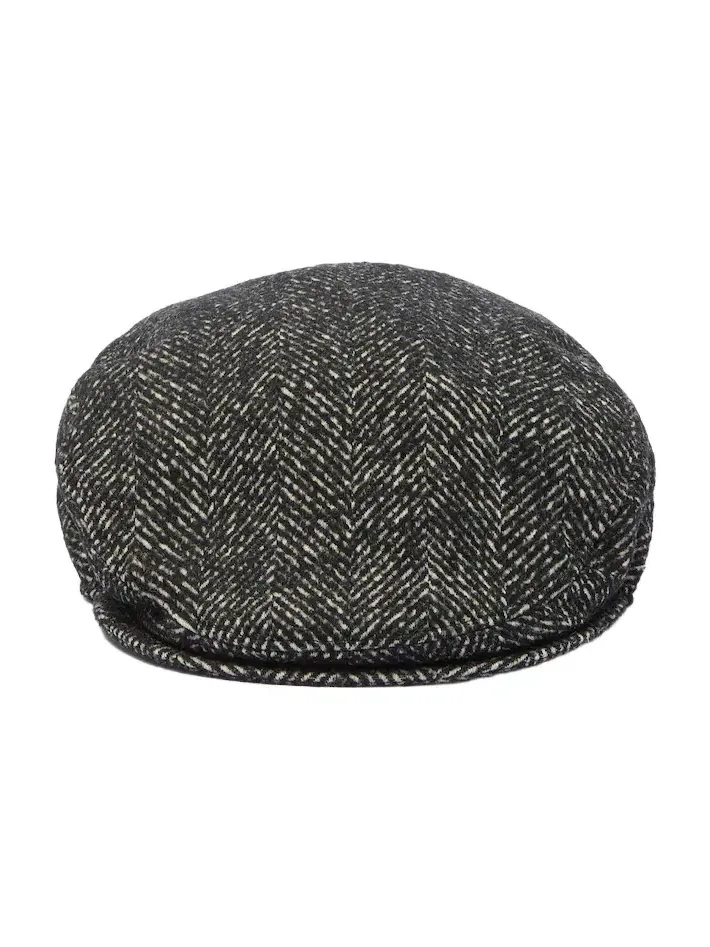 Herringbone wool-blend flat cap