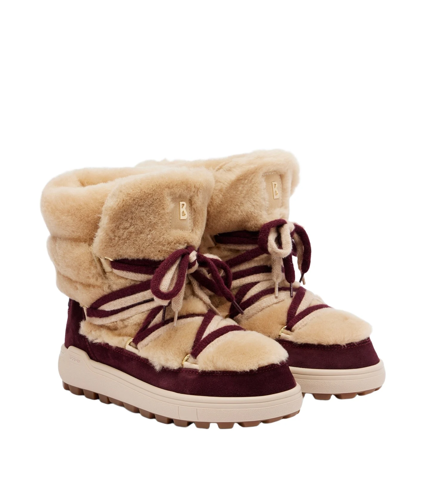 Bogner Chamonix shearling and suede snow boots