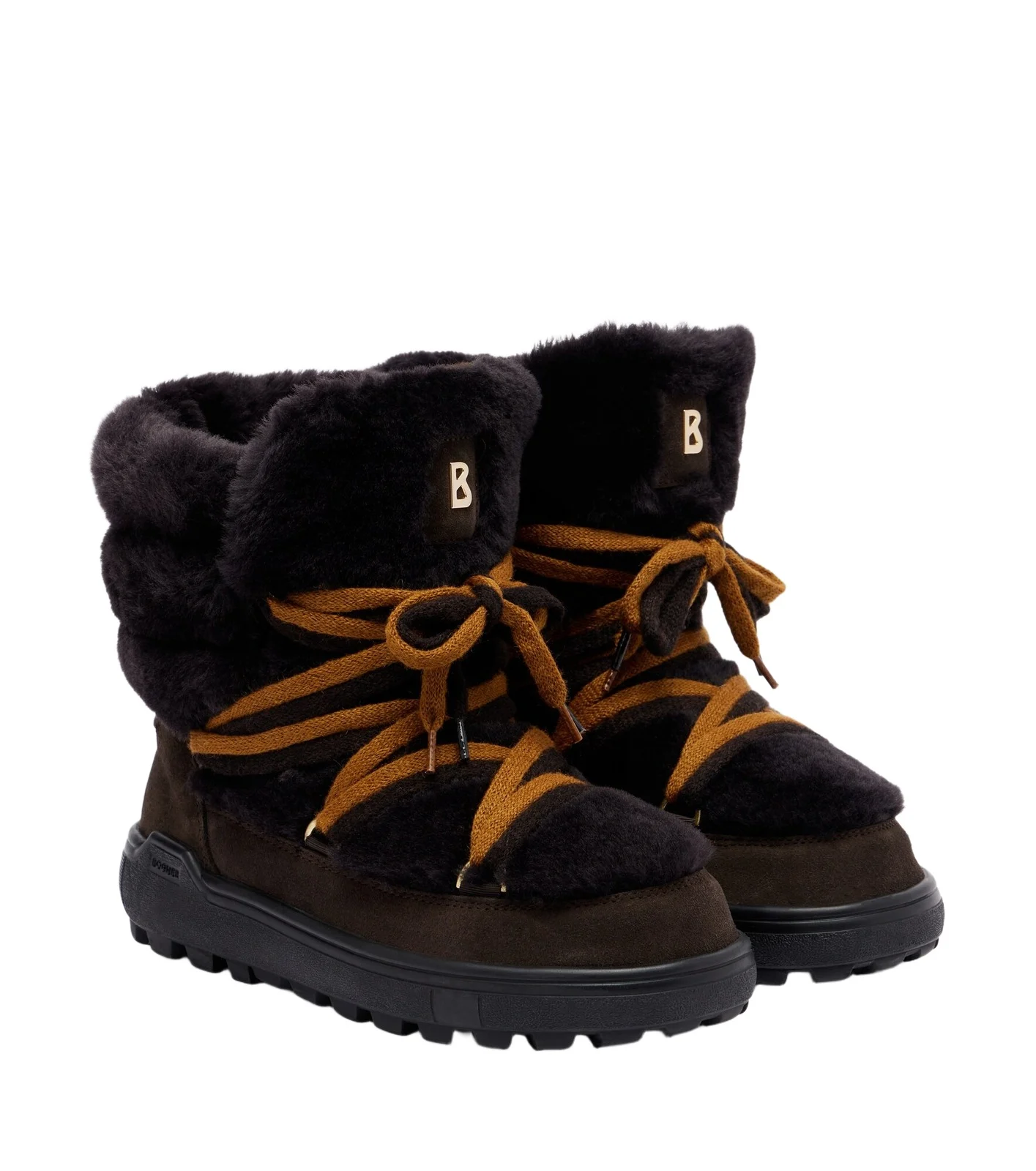 Bogner Chamonix shearling and suede snow boots