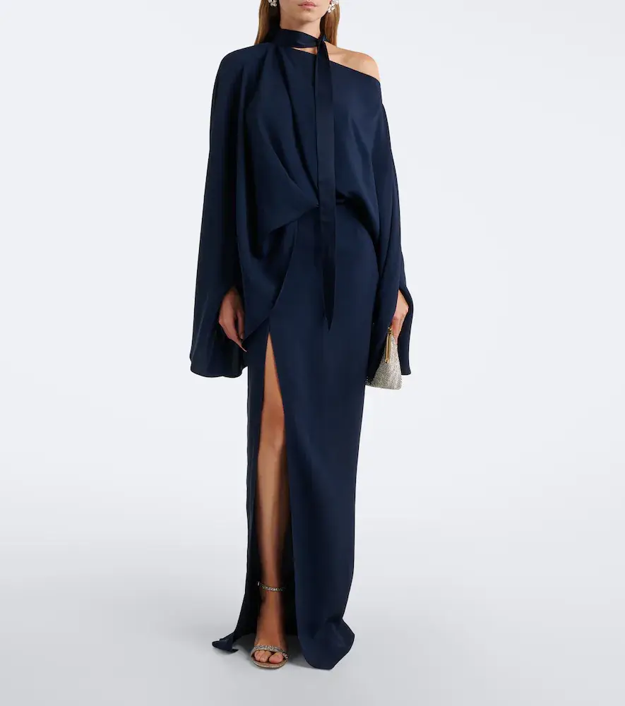 Taller Marmo Brooks scarf-detail crêpe cady gown | Thumbnail 3 Taller Marmo Brooks scarf-detail crêpe cady gown | Thumbnail 3