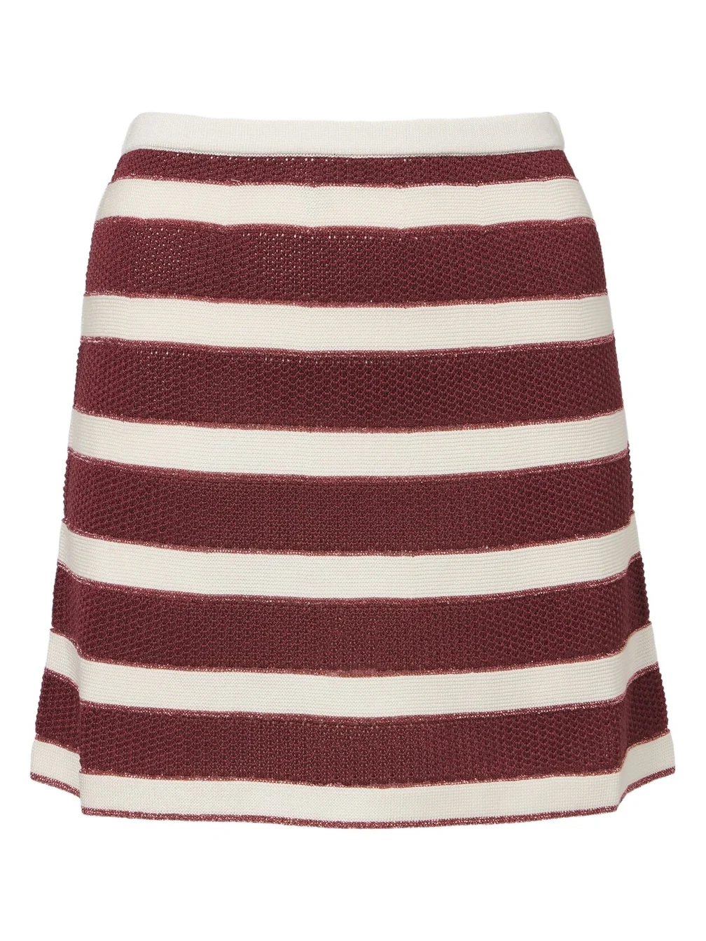 Intervalle knitted striped cotton-blend lamé miniskirt Intervalle knitted striped cotton-blend lamé miniskirt