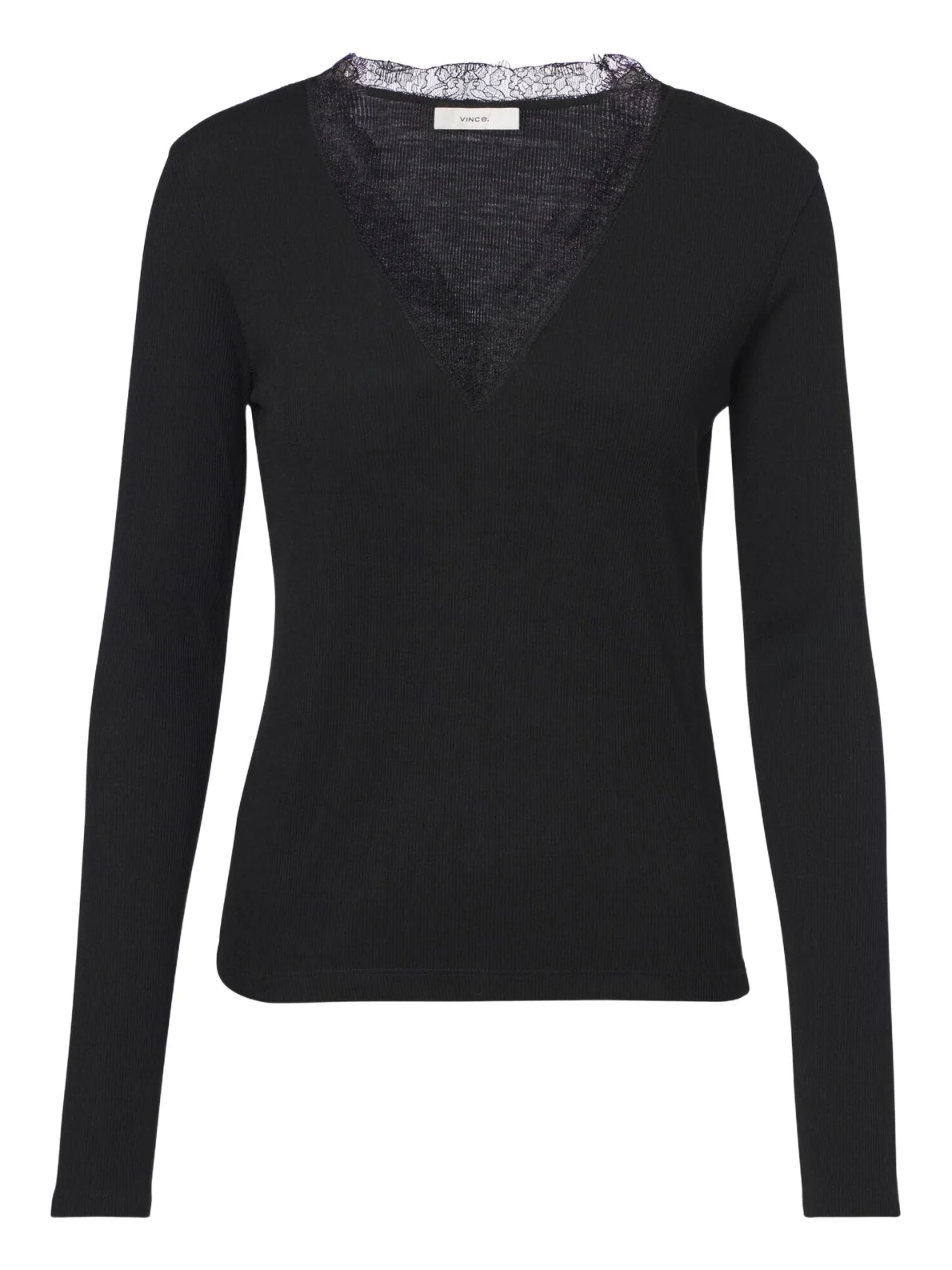 Vince Lace-trimmed ribbed-knit top