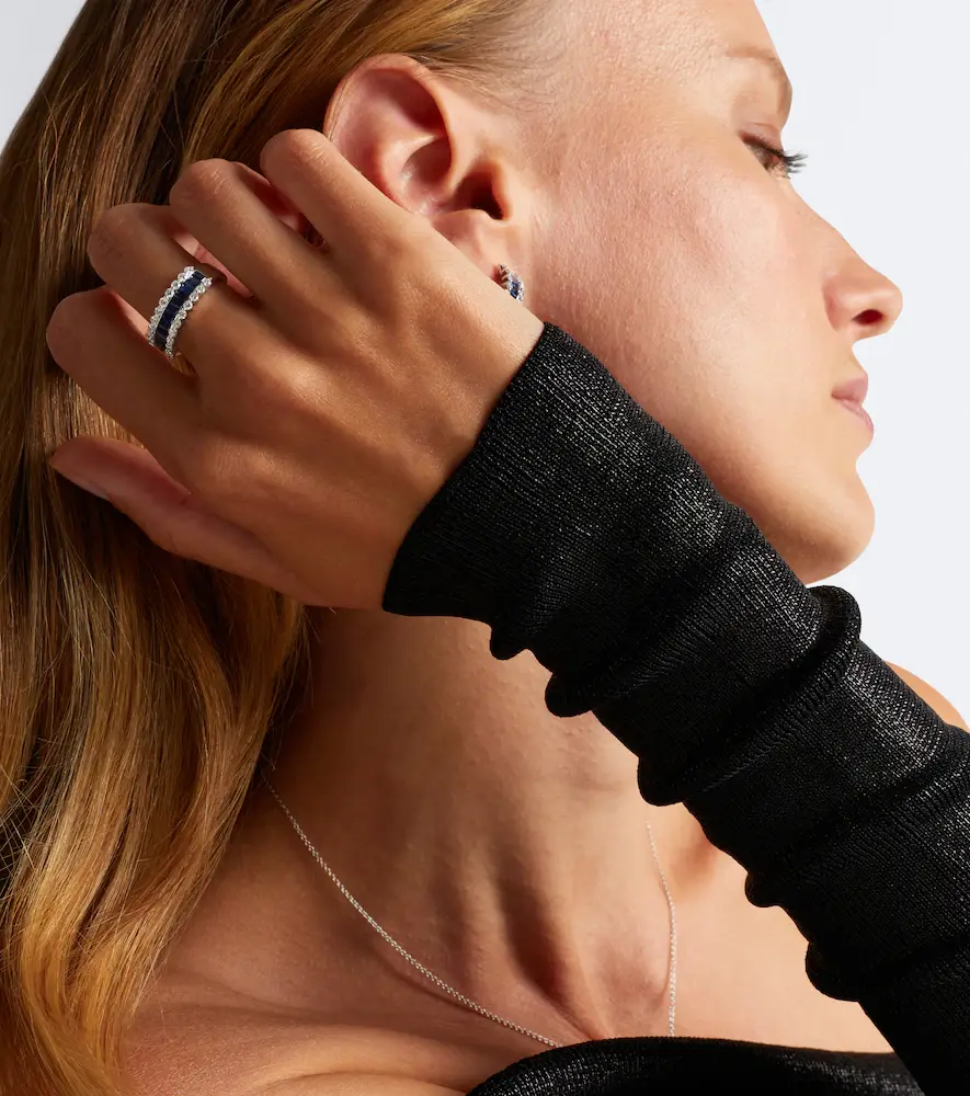 Bucherer Fine Jewellery Baguette Love 18kt white gold ring with sapphires and diamonds | Thumbnail 2
