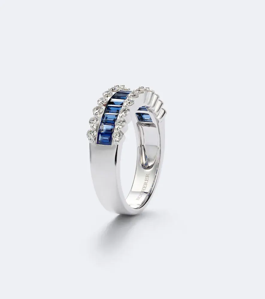 Bucherer Fine Jewellery Baguette Love 18kt white gold ring with sapphires and diamonds | Thumbnail 4