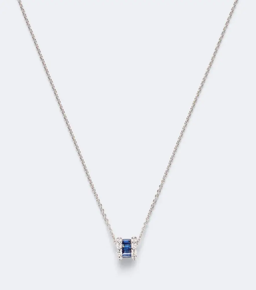 Bucherer Fine Jewellery Baguette Love 18kt white gold necklace with sapphires and diamonds | Thumbnail 2