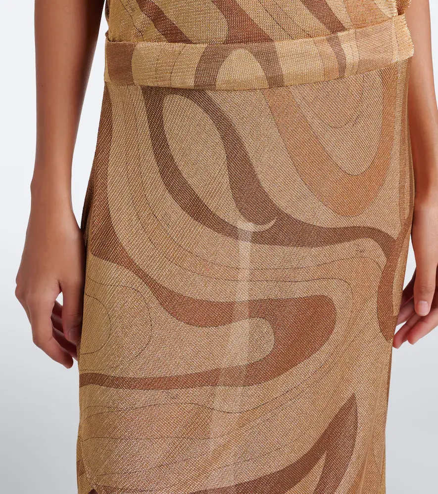 PUCCI Marmo asymmetric Lurex midi skirt | Thumbnail 4