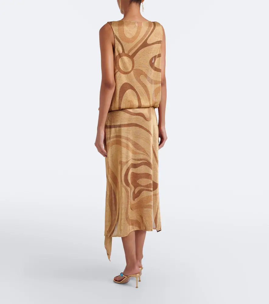 PUCCI Marmo asymmetric Lurex midi skirt | Thumbnail 5