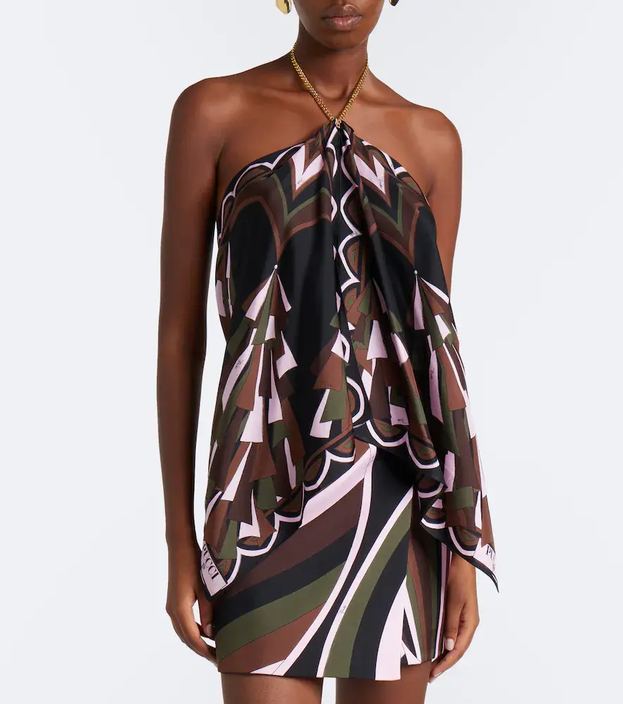 PUCCI Baiadera halterneck silk twill top | Thumbnail 3 PUCCI Baiadera halterneck silk twill top | Thumbnail 3
