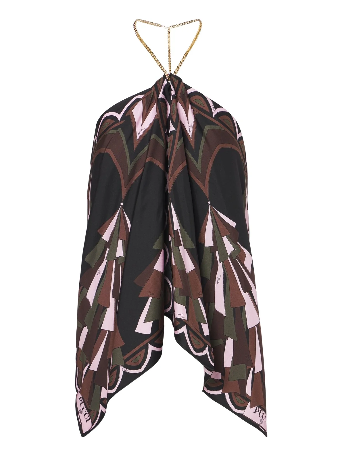 Baiadera halterneck silk twill top