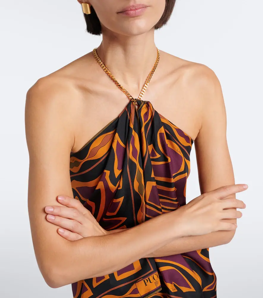 PUCCI Labirinto silk twill halterneck top | Thumbnail 3 PUCCI Labirinto silk twill halterneck top | Thumbnail 3