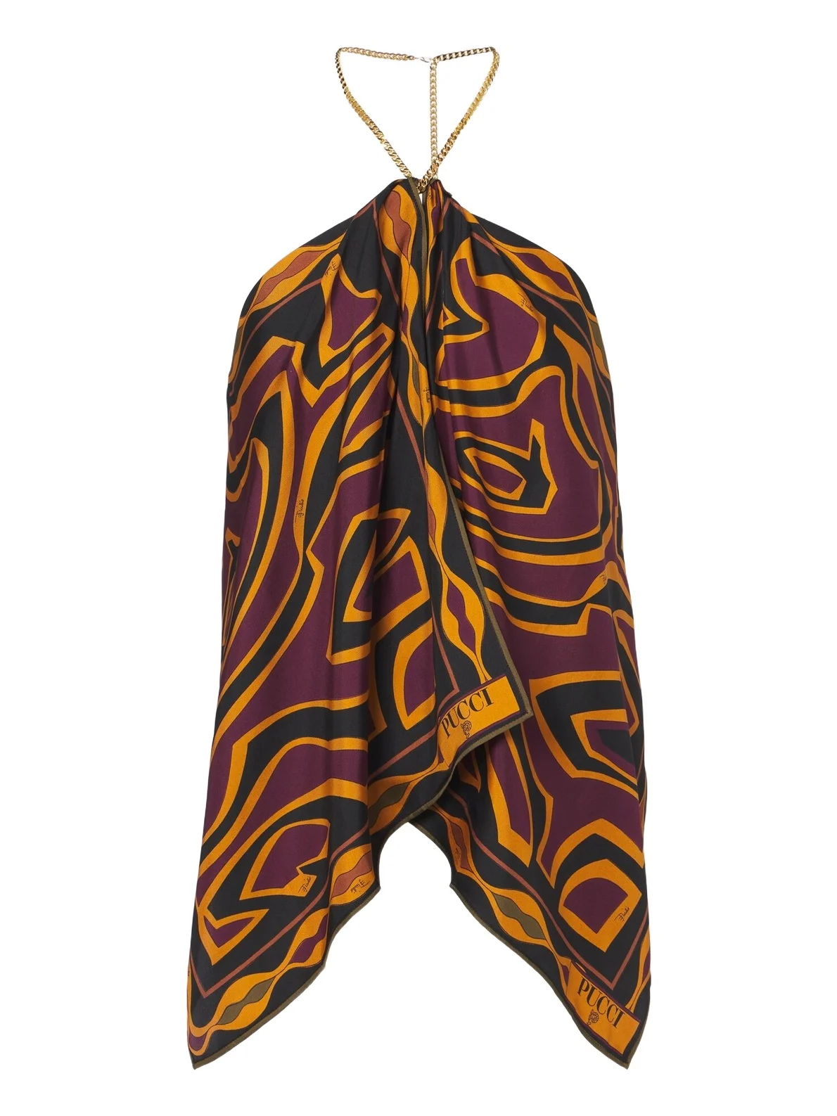 Labirinto silk twill halterneck top