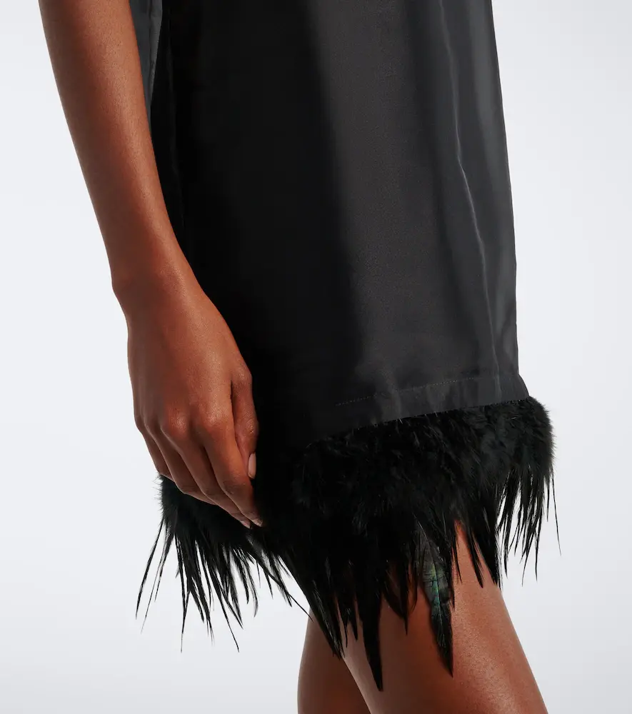 Staud Albee feather-trimmed silk minidress | Thumbnail 2 Staud Albee feather-trimmed silk minidress | Thumbnail 2