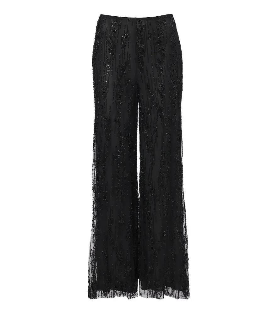 Staud Jayden embellished wide-leg pants