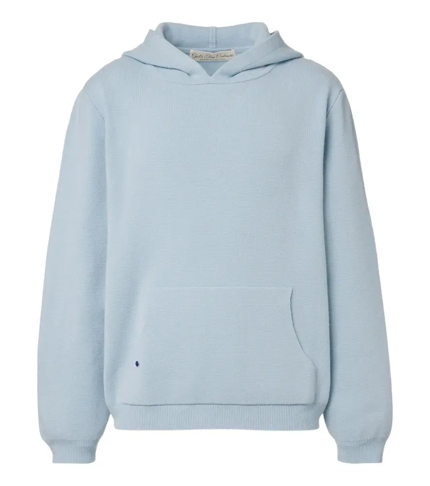 God’s True Cashmere Cashmere hoodie with lapis lazuli