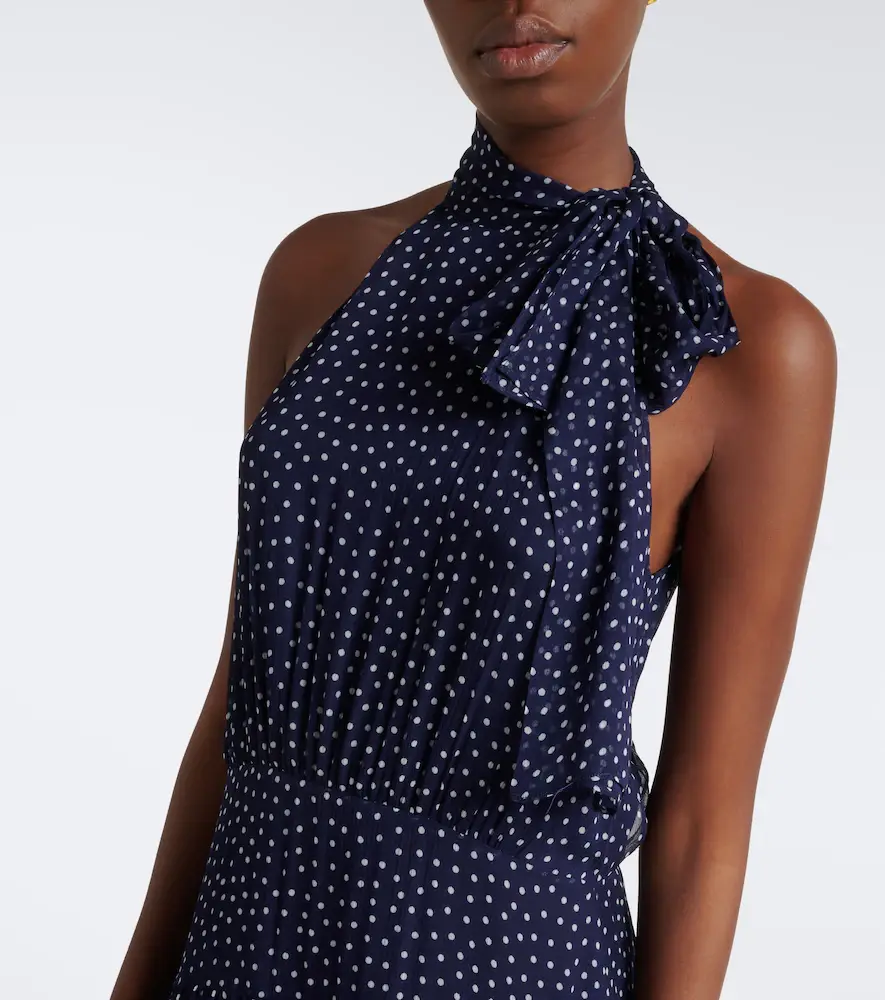 Rixo Abi polka-dot tie-neck midi dress | Thumbnail 3