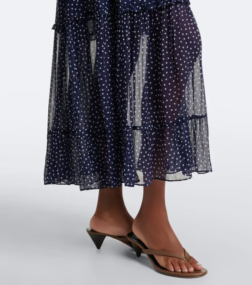 Rixo Abi polka-dot tie-neck midi dress | Thumbnail 4