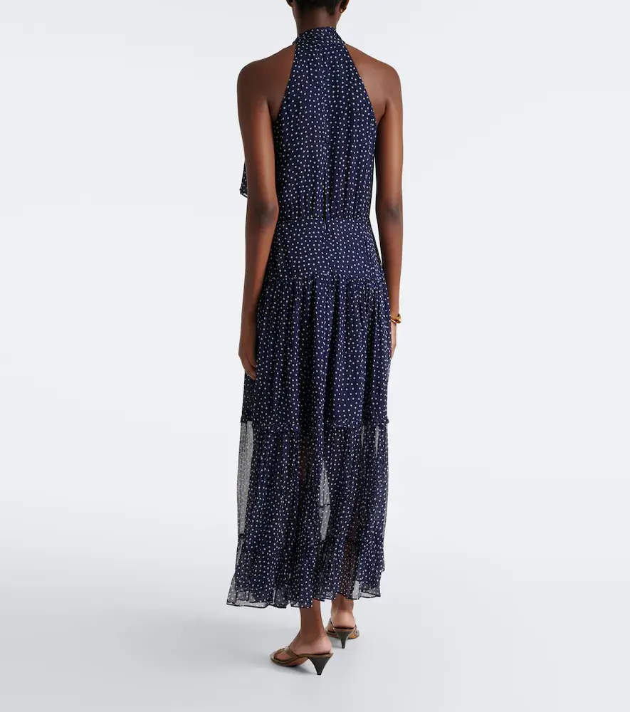 Rixo Abi polka-dot tie-neck midi dress | Thumbnail 5