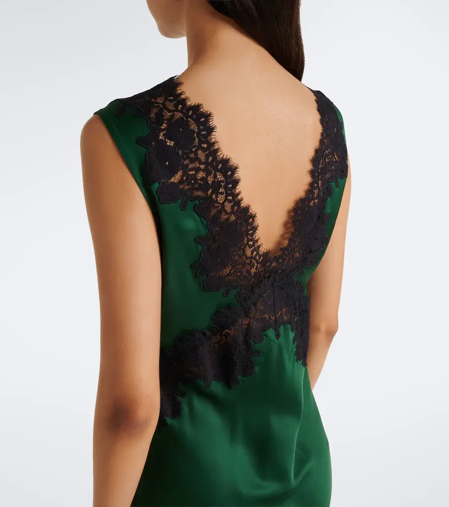 Rixo Lysandra lace-trimmed satin midi dress | Thumbnail 5 Rixo Lysandra lace-trimmed satin midi dress | Thumbnail 5