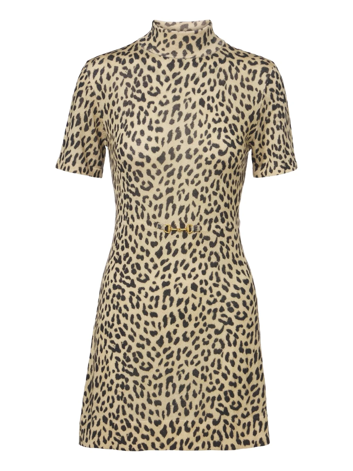 Kylie leopard-print wool sweater dress