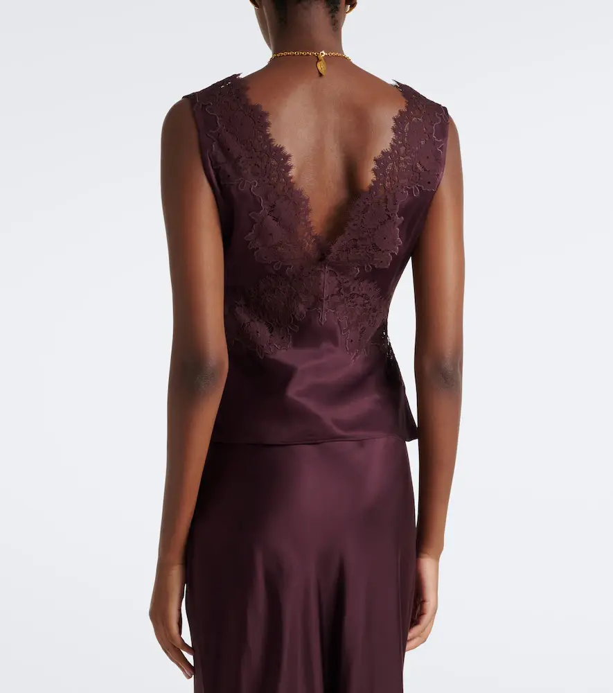 Rixo Emmie lace-trimmed satin top | Thumbnail 4 Rixo Emmie lace-trimmed satin top | Thumbnail 4