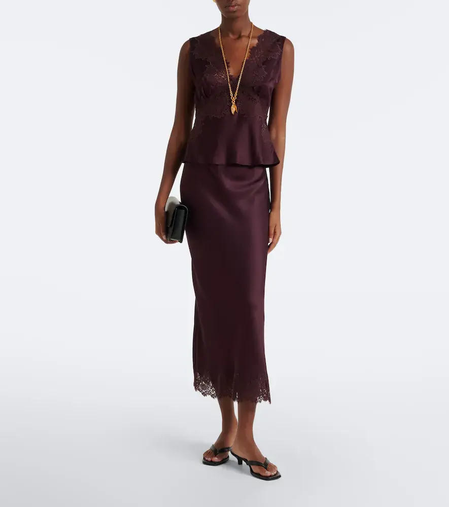 Rixo Emmie lace-trimmed satin top | Thumbnail 6 Rixo Emmie lace-trimmed satin top | Thumbnail 6