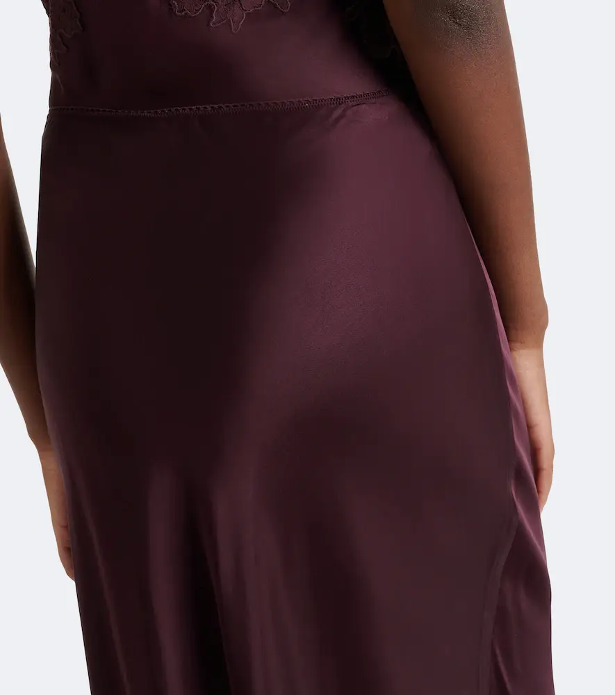 Rixo Matilde lace-trimmed satin midi skirt | Thumbnail 2 Rixo Matilde lace-trimmed satin midi skirt | Thumbnail 2