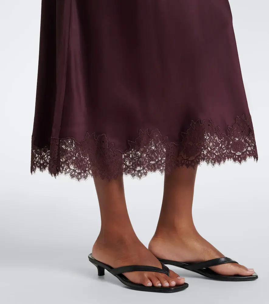 Rixo Matilde lace-trimmed satin midi skirt | Thumbnail 6 Rixo Matilde lace-trimmed satin midi skirt | Thumbnail 6