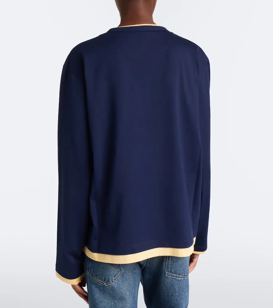 Miu Miu Layered cotton jersey Henley shirt | Thumbnail 5 Miu Miu Layered cotton jersey Henley shirt | Thumbnail 5