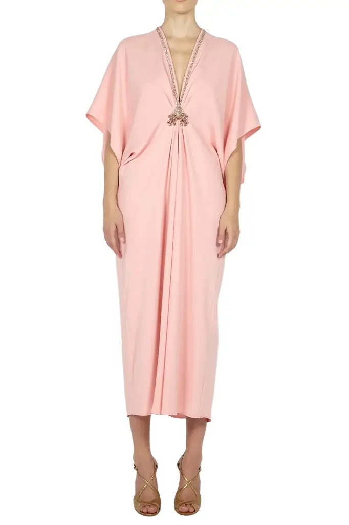 Reem Acra Embellished Kaftan Midi Dress