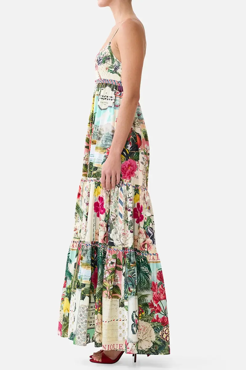 Camilla Floral Tiered Jersey Maxi Dress | Thumbnail 3