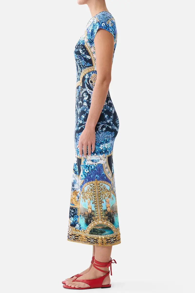 Camilla Cap Sleeve Jersey Midi Dress | Thumbnail 3