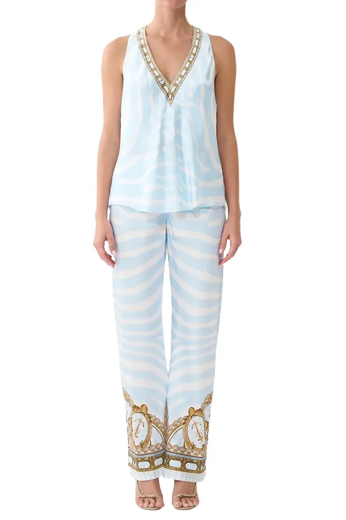 Camilla Knotted Back V Neck Top