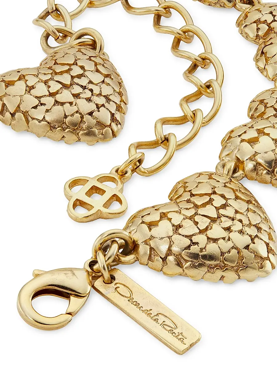 Oscar de la Renta Women's Heart Clusters Goldtone Necklace | Thumbnail 3