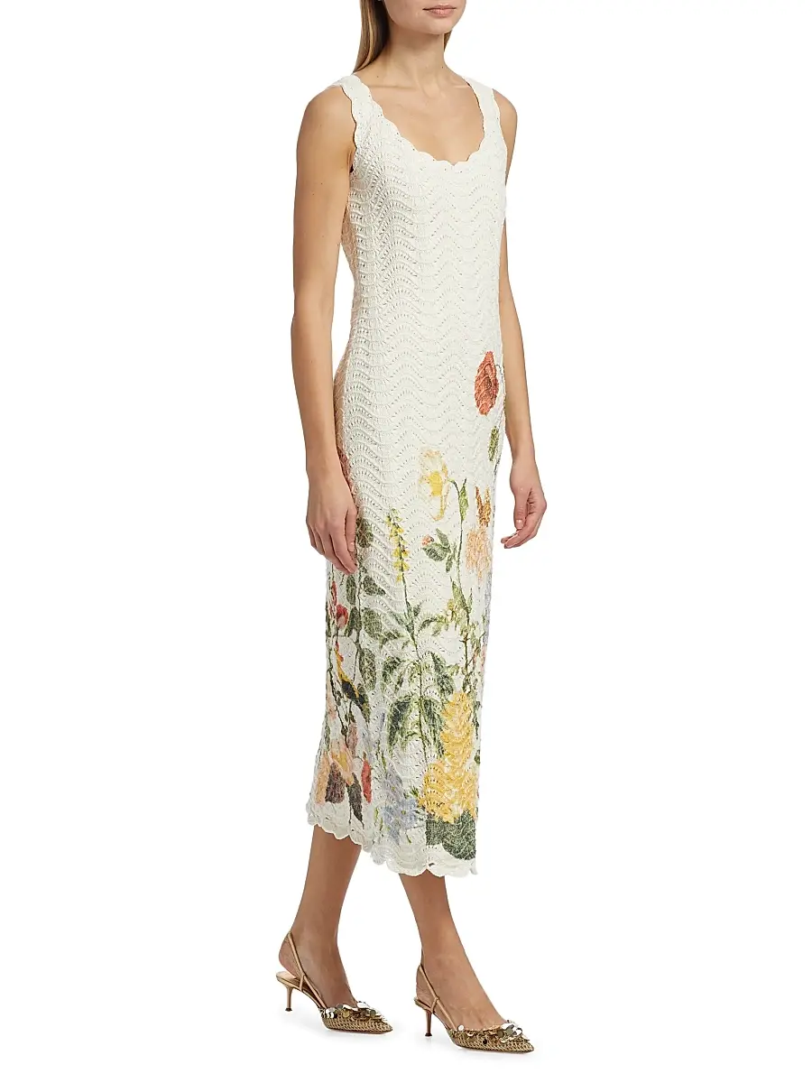 Cara Cara Women's Orel Floral-Printed Crochet Midi-Dress | Thumbnail 4 Cara Cara Women's Orel Floral-Printed Crochet Midi-Dress | Thumbnail 4
