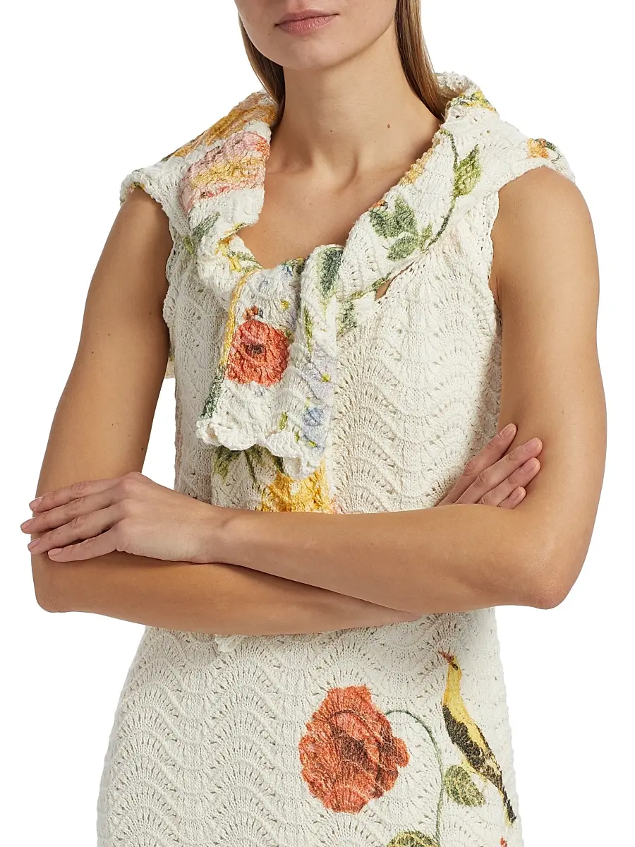 Cara Cara Women's Orel Floral-Printed Crochet Midi-Dress | Thumbnail 6 Cara Cara Women's Orel Floral-Printed Crochet Midi-Dress | Thumbnail 6