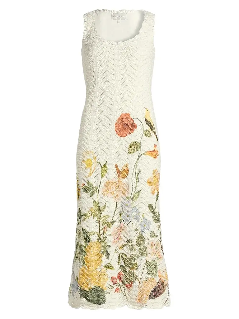Cara Cara Women's Orel Floral-Printed Crochet Midi-Dress