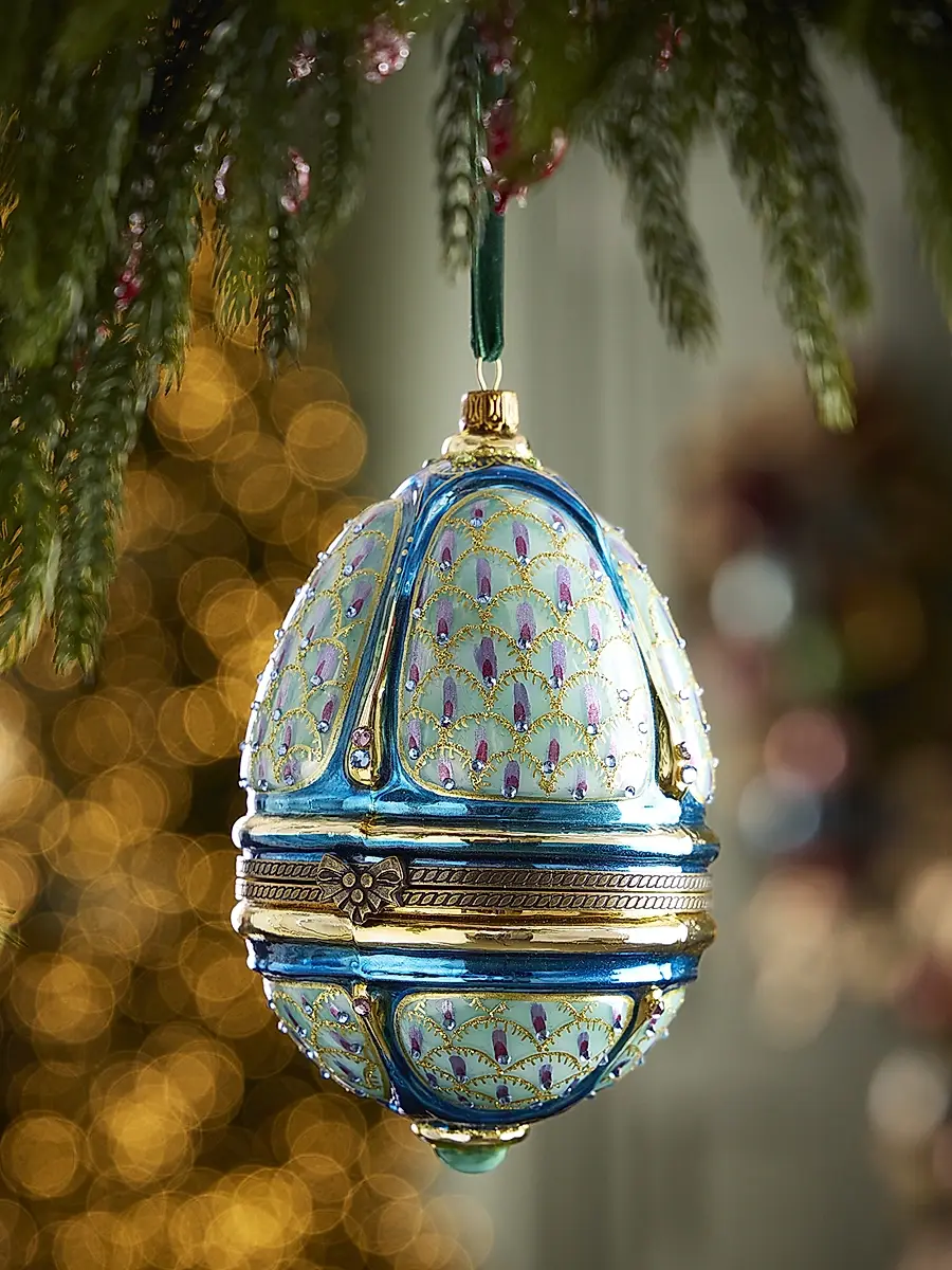 Komozja Peacock Hinged Egg Ornament | Thumbnail 3 Komozja Peacock Hinged Egg Ornament | Thumbnail 3