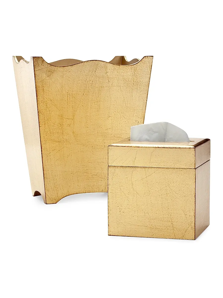 Labrazel Classico Gold Leaf Waste Basket | Thumbnail 2 Labrazel Classico Gold Leaf Waste Basket | Thumbnail 2