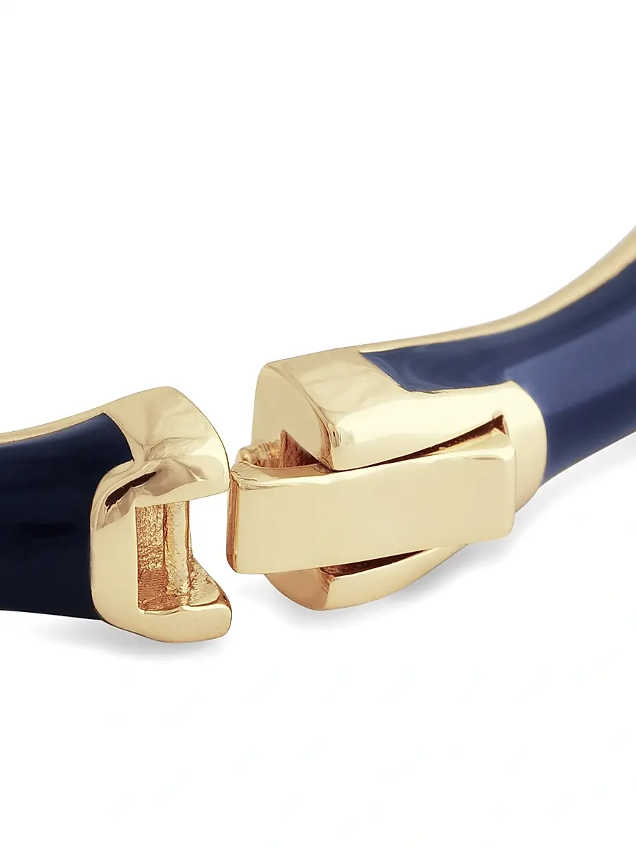 Anabel Aram Women's Bamboo 18K-Gold-Plated & Enamel Hinged Bangle | Thumbnail 5 Anabel Aram Women's Bamboo 18K-Gold-Plated & Enamel Hinged Bangle | Thumbnail 5